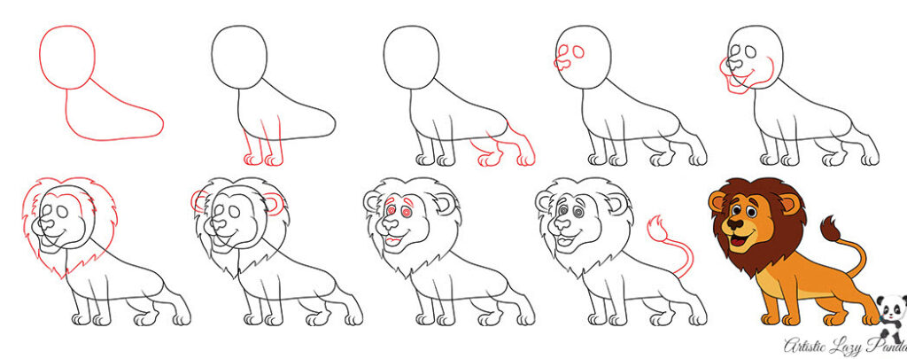 How to draw a Lion