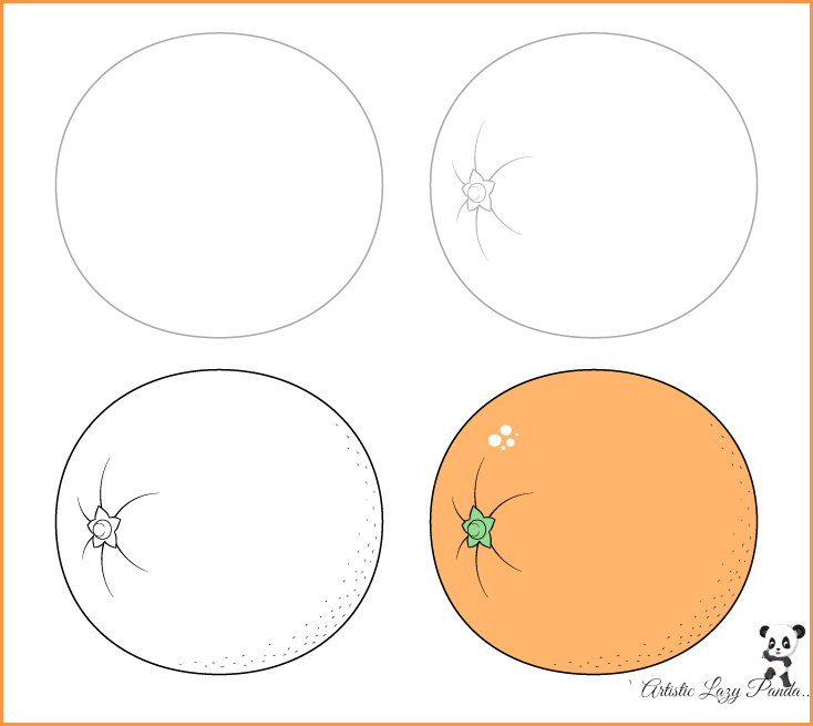 How to draw an orange