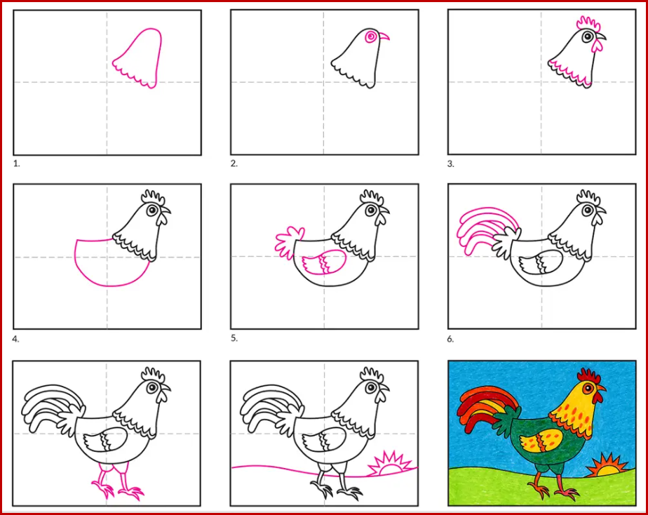 How to draw chicken